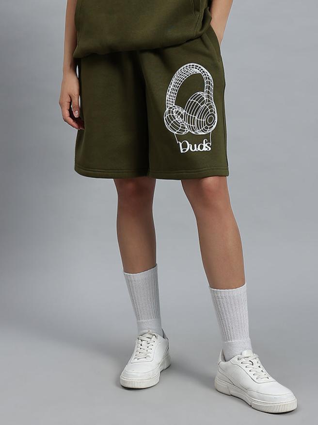 Women's Opera Fleece Shorts (Olive Green)