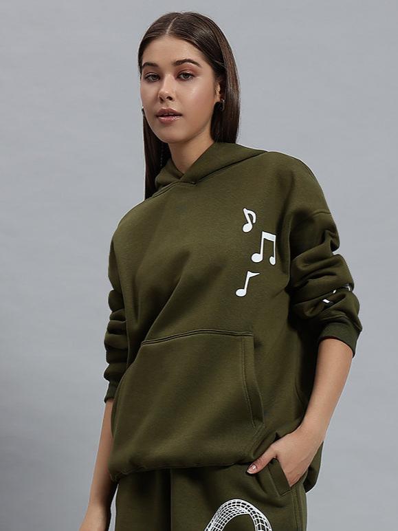 Women's Opera Fleece Hoodie (Olive Green)