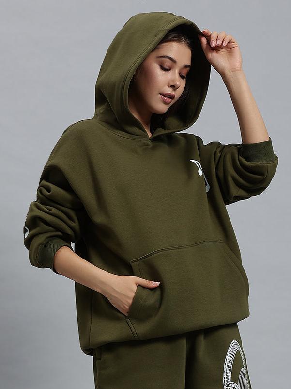 Women's Opera Fleece Hoodie (Olive Green)