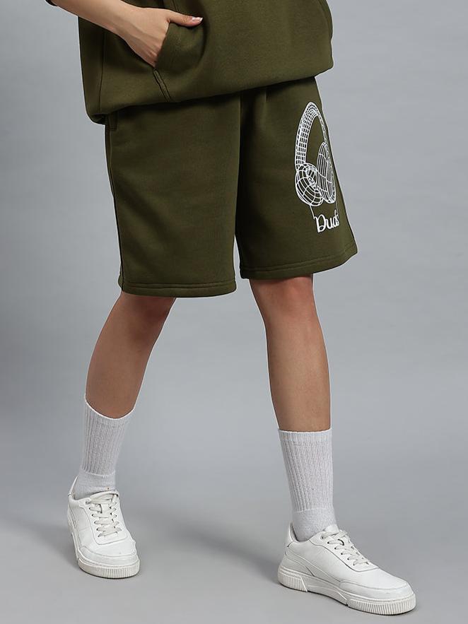 Women's Opera Fleece Shorts (Olive Green)