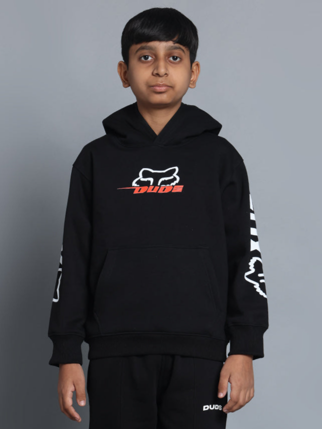 RACING FOX OVERSIZED HOODIE BOYS & GIRLS (BLACK)