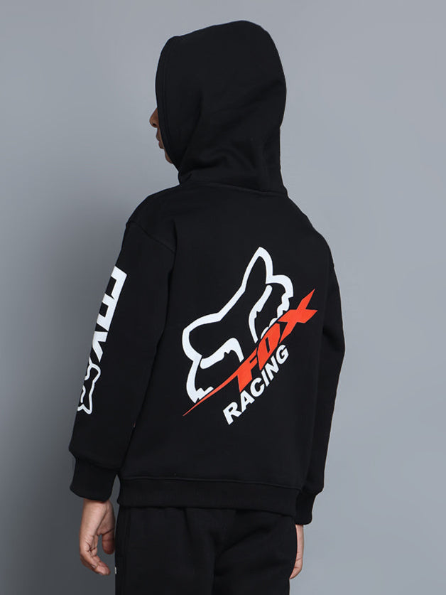 RACING FOX OVERSIZED HOODIE BOYS & GIRLS (BLACK)