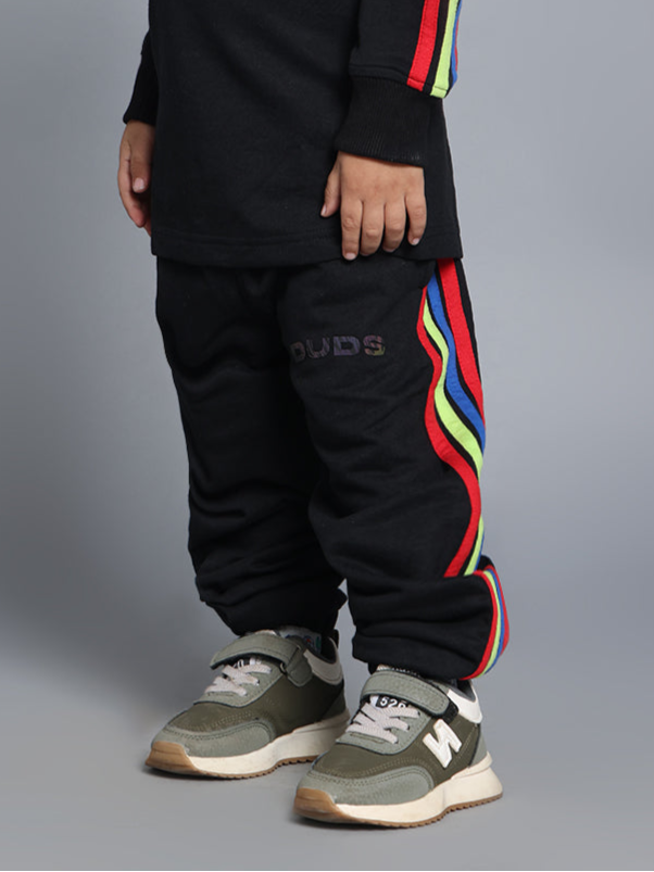 RAINBOW FLEECE PANT FOR BOYS & GIRLS (BLACK)