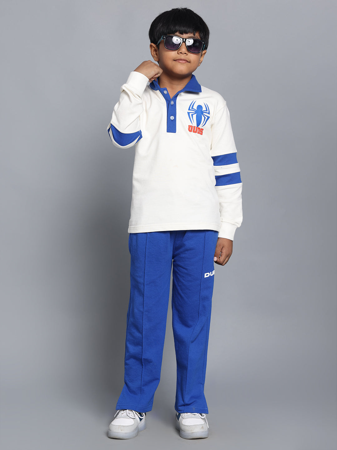 MARVEL OVERSIZED CO-ORD SET FOR BOYS & GIRLS (WHITE-ROYAL BLUE)