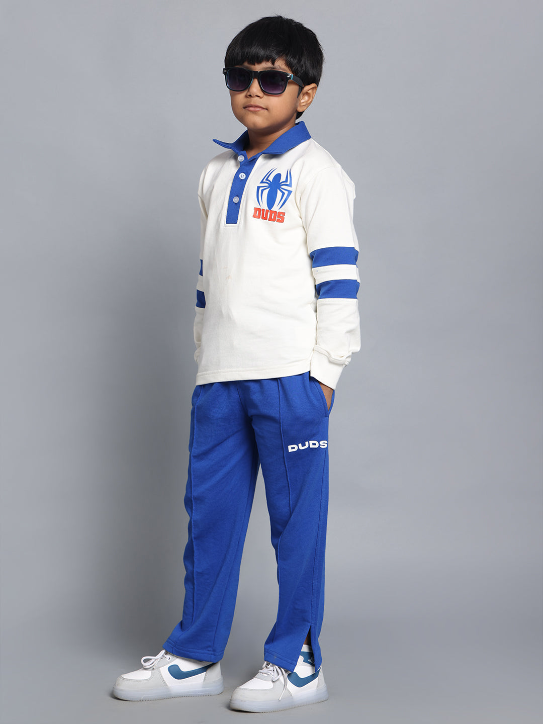 MARVEL OVERSIZED CO-ORD SET FOR BOYS & GIRLS (WHITE-ROYAL BLUE)