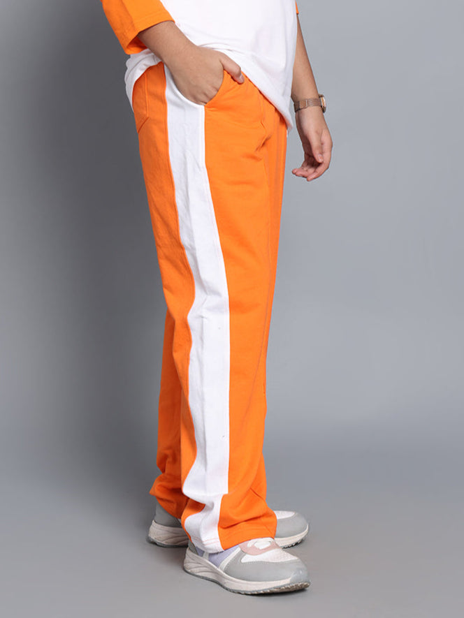 ROCK & ROLL JOGGER FOR BOYS & GIRLS (WHITE-ORANGE)