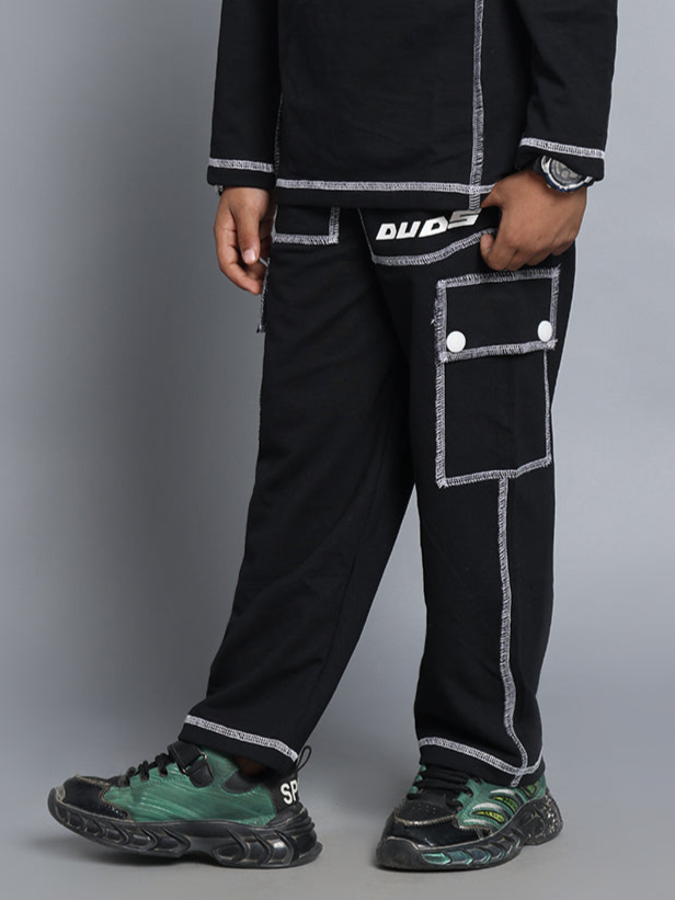 DYNAMIC OVERSIZED CO-ORD SET FOR BOYS & GIRLS (BLACK)