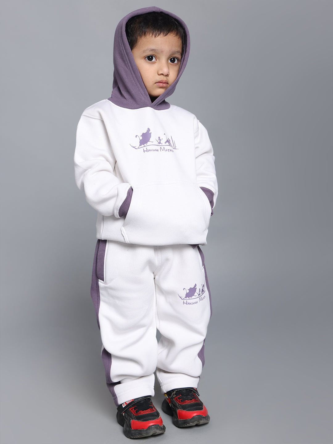 HAKUNA MATATA CO-ORD FOR BOYS & GIRLS (WHITE-VIOLET)