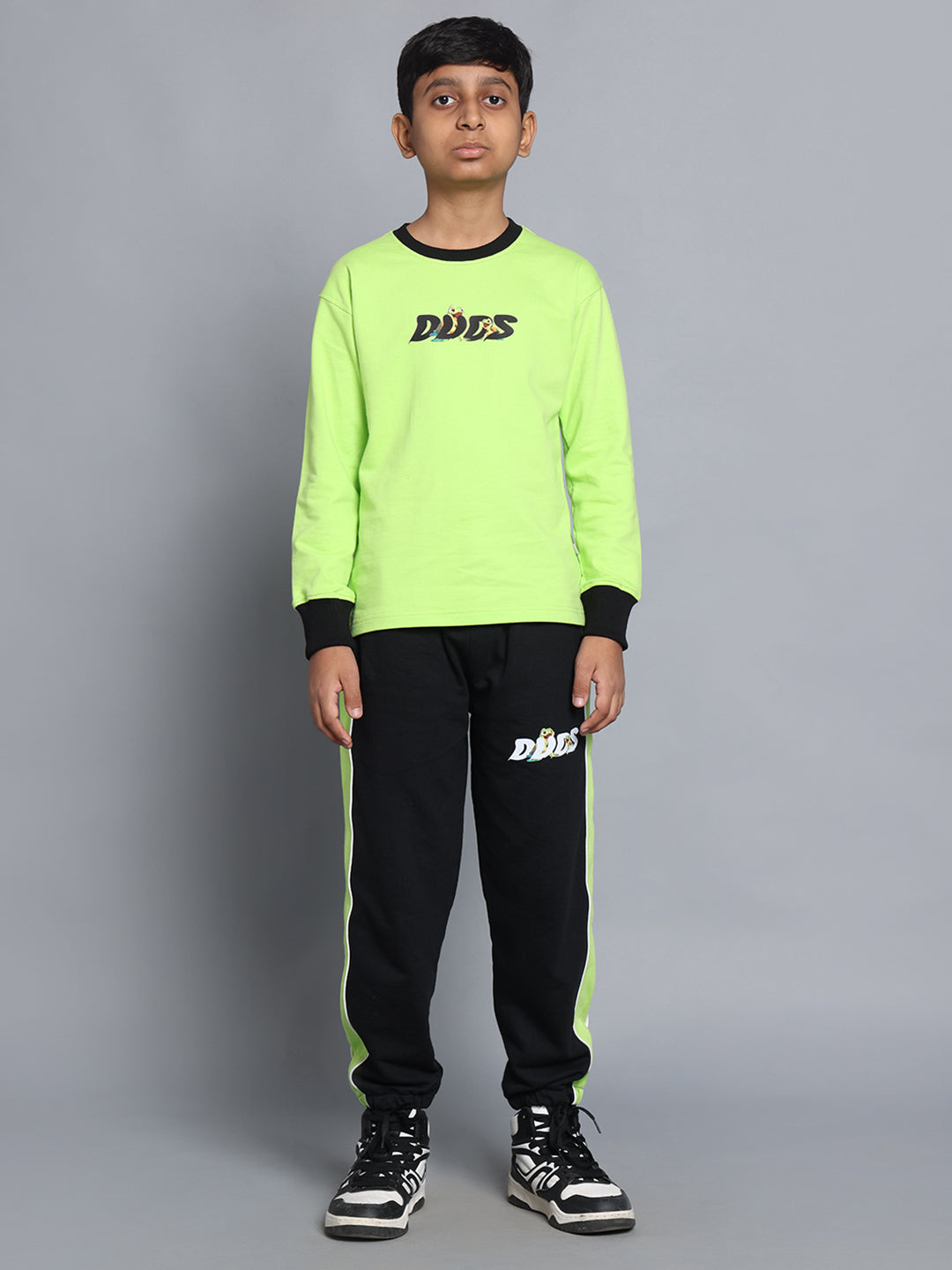 TILLY JOGGER FOR BOYS & GIRLS (BLACK-NEON GREEN)