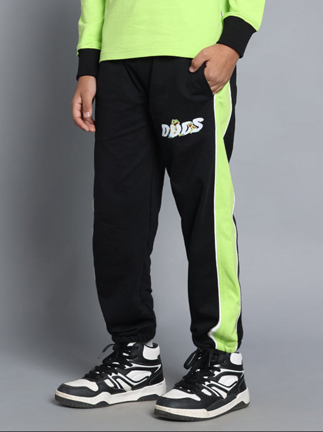 TILLY JOGGER FOR BOYS & GIRLS (BLACK-NEON GREEN)