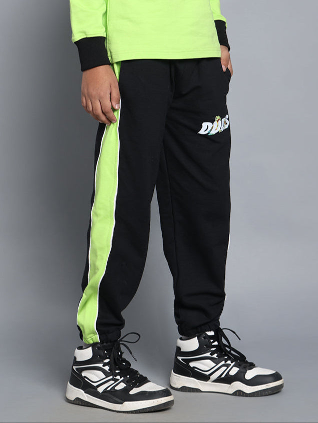 TILLY JOGGER FOR BOYS & GIRLS (BLACK-NEON GREEN)