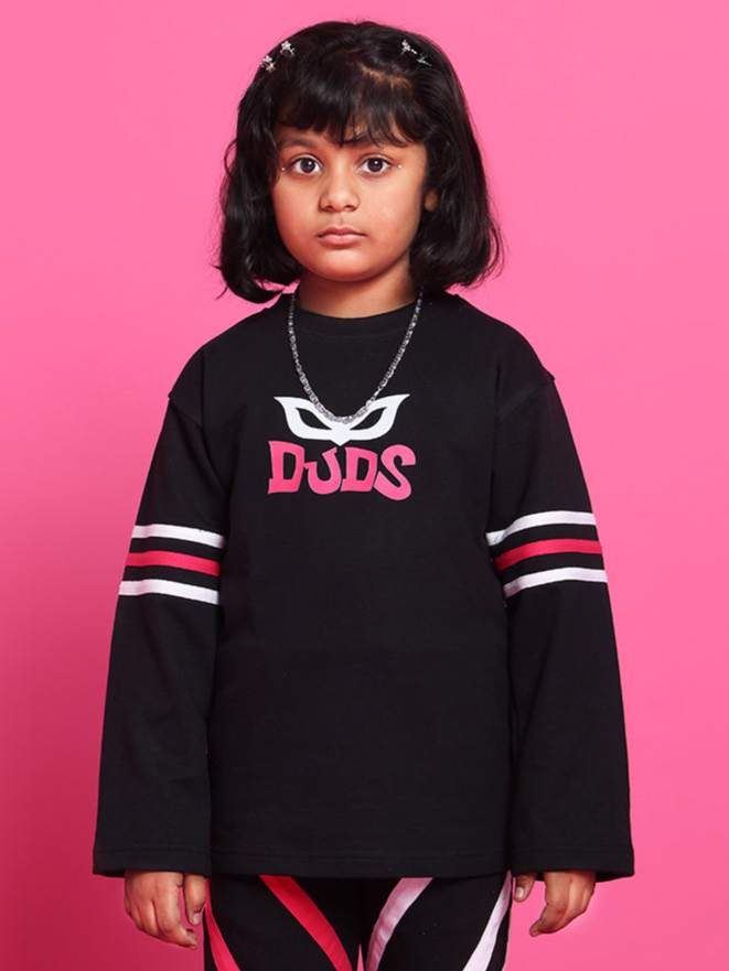 Super Champ Over-Sized Sweatshirt For Boys & Girls (Black)