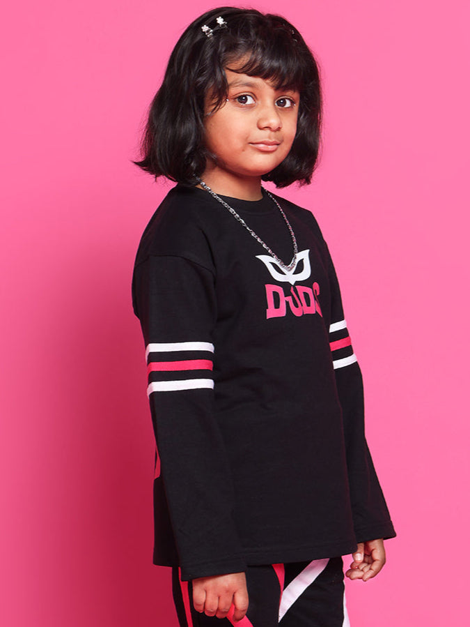 Super Champ Over-Sized Sweatshirt For Boys & Girls (Black)