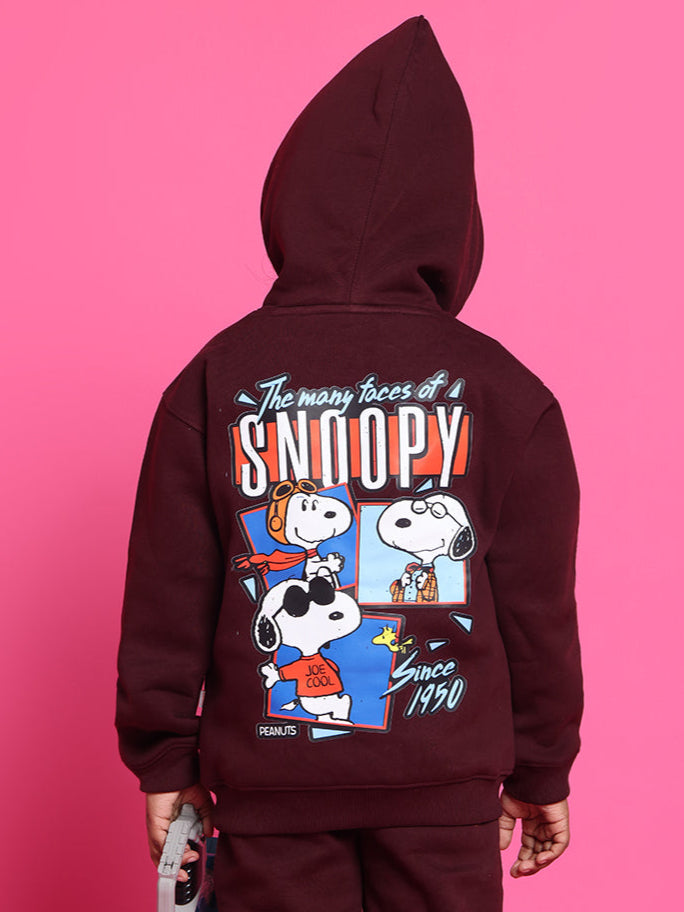 SNOOPY OVERSIZED HOODIE BOYS & GIRLS (WINE)