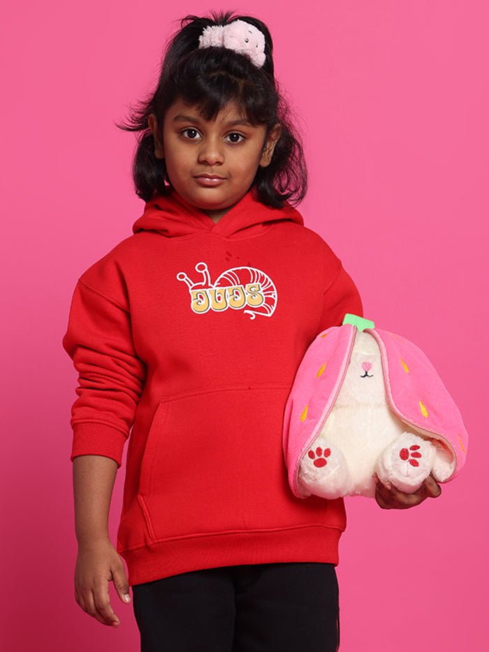 Snail Oversized Hoodie Boys & Girls (Red)