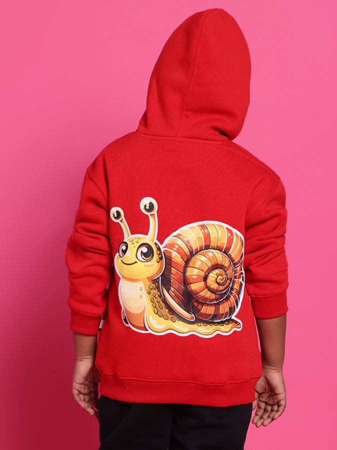 Snail Oversized Hoodie Boys & Girls (Red)