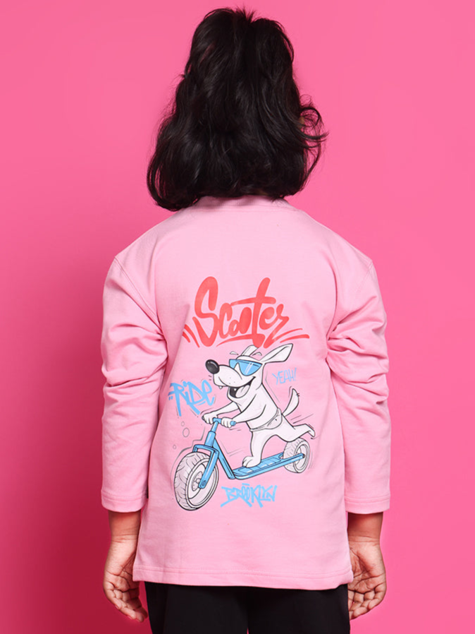 SCOOTER OVERSIZED SWEATSHIRT BOYS & GIRLS (PINK)