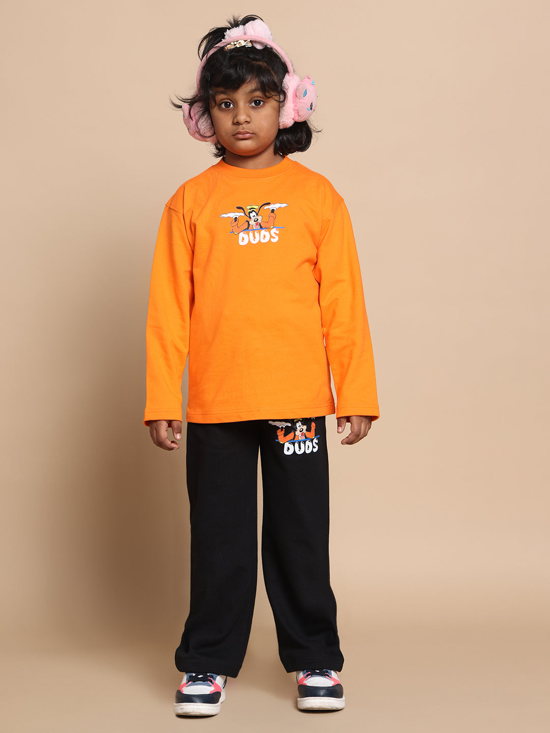 Goofy Co-Ord Set Boys & Girls (Orange-Black)