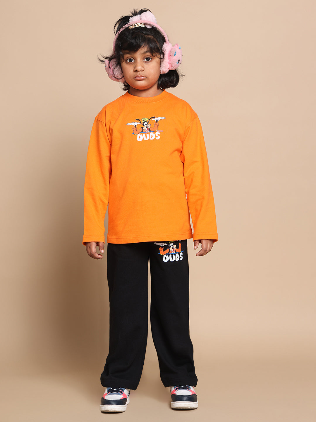 Goofy Co-Ord Set Boys & Girls (Orange-Black)