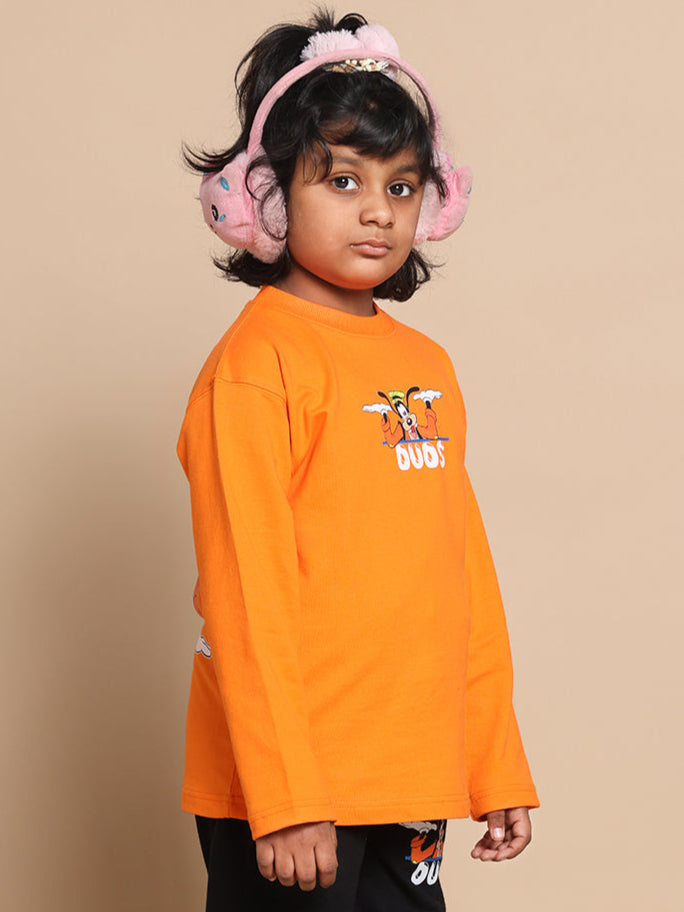 Goofy Over-Sized Sweatshirt For Boys & Girls (Orange)