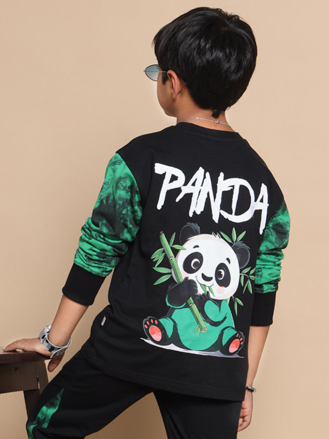 PANDA OVERSIZED SWEATSHIRT BOYS & GIRLS (BLACK)