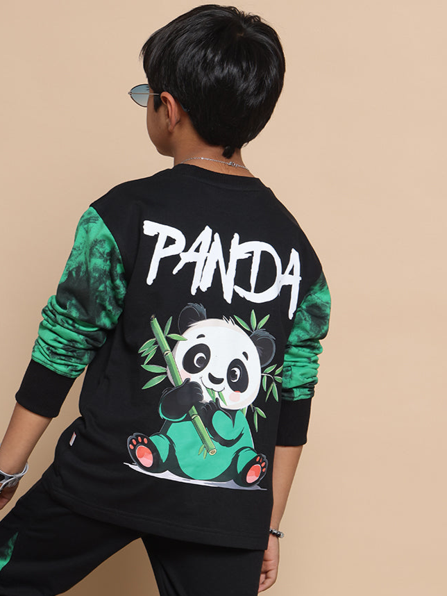 PANDA OVERSIZED SWEATSHIRT BOYS & GIRLS (BLACK)