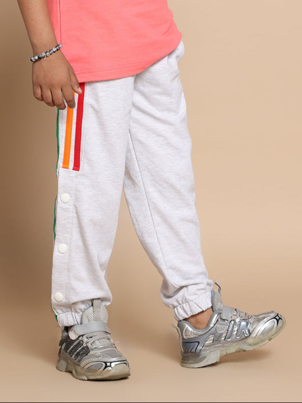 DUDS PRISM COLORFUL STRIPE JOGGER FOR BOYS & GIRL (MELANGE GREY)