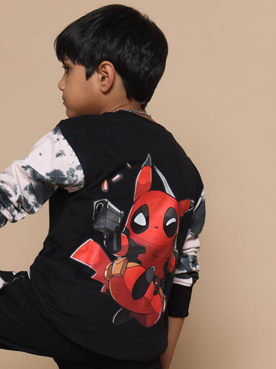 DEADPOOL CO-ORD FOR BOYS & GIRLS (BLACK-BEIGE)