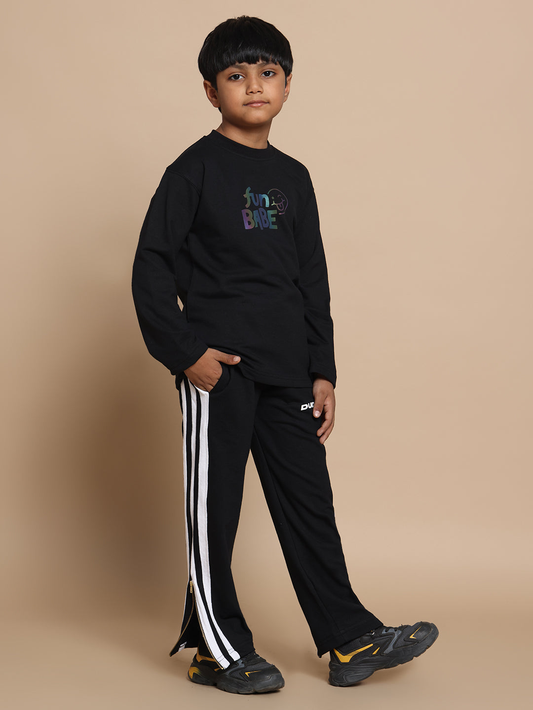 FUN BABE CO-ORD FOR BOYS & GIRLS (BLACK)