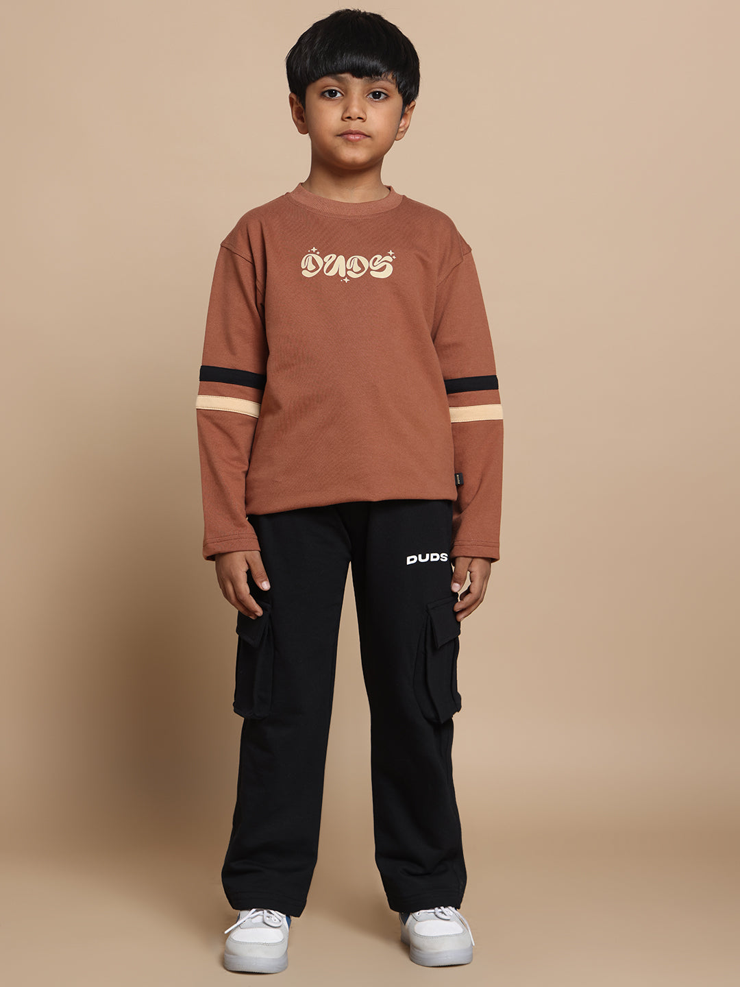 KEEP FLYING CO-ORD FOR BOYS & GIRLS (BROWN-BLACK)