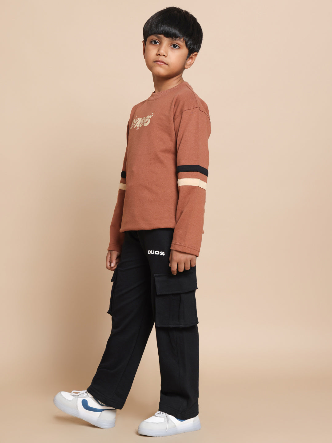 KEEP FLYING CO-ORD FOR BOYS & GIRLS (BROWN-BLACK)