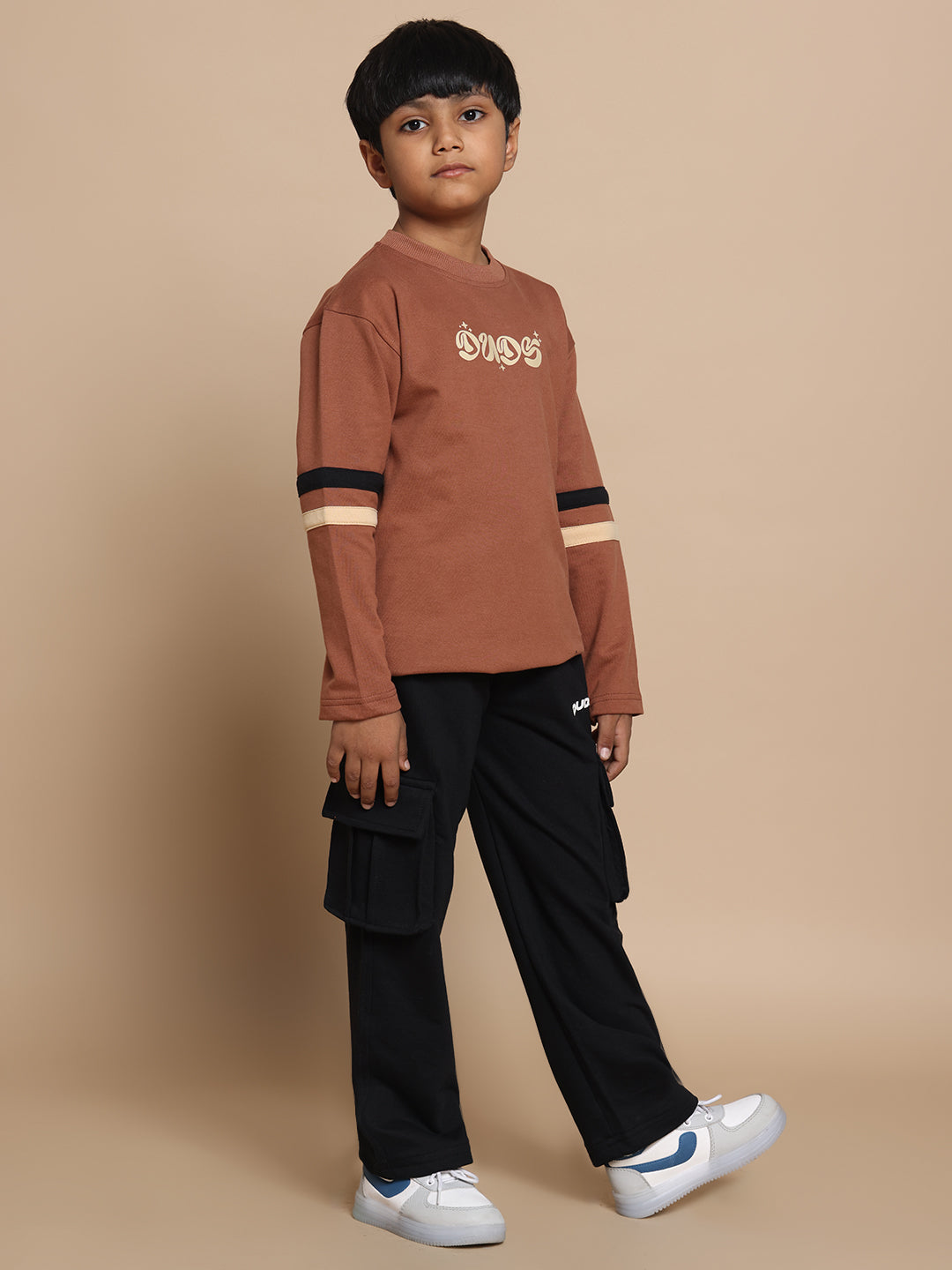 KEEP FLYING CO-ORD FOR BOYS & GIRLS (BROWN-BLACK)