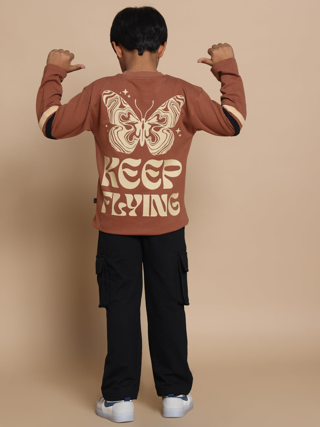 KEEP FLYING CO-ORD FOR BOYS & GIRLS (BROWN-BLACK)