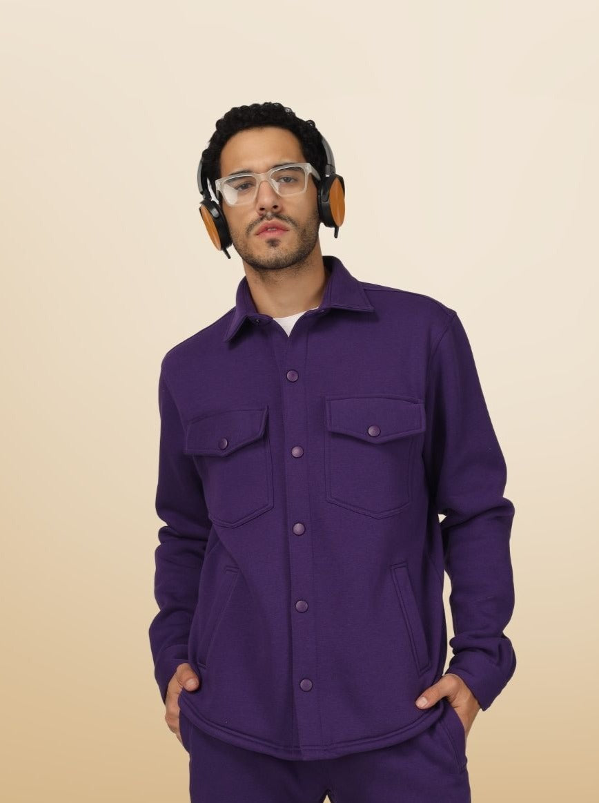 Purple Relaxed Fit Overshirt - Wearduds