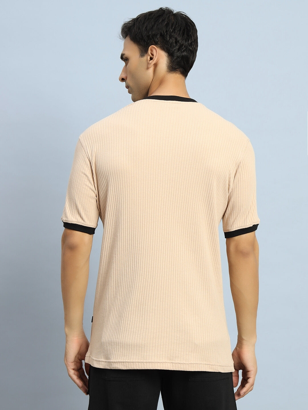 Filipino Zipper Regular Fit T-Shirt (Beige)