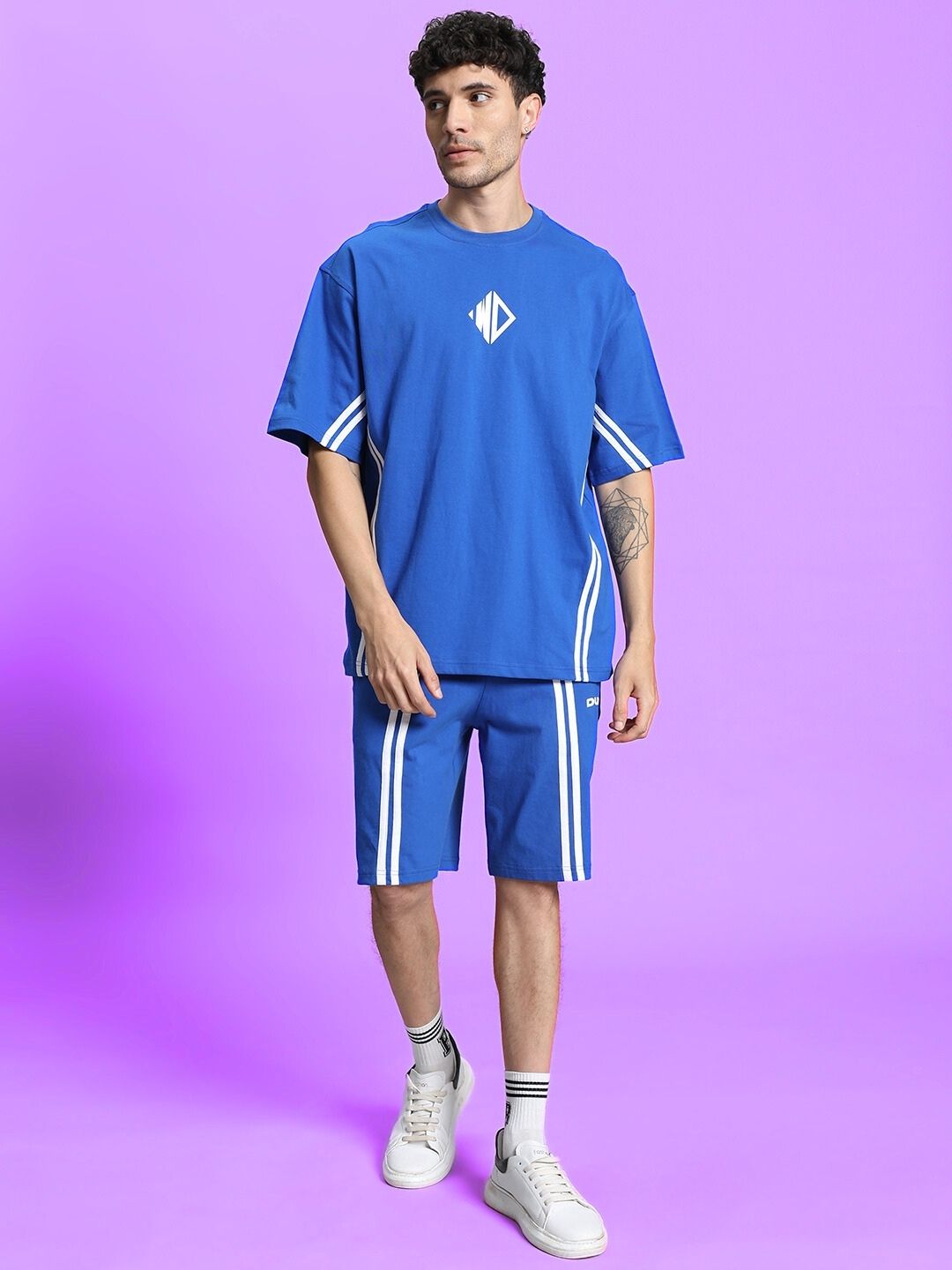 OUTLOOK SUMMER CO-ORD SHORTS SET (R BLUE)