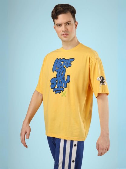Here To Stay Over-Sized T-Shirt (Yellow)