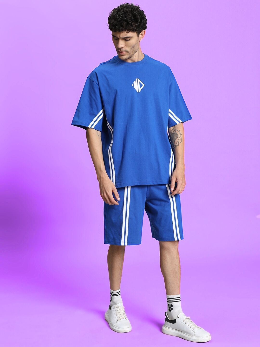 OUTLOOK SUMMER CO-ORD SHORTS SET (R BLUE)