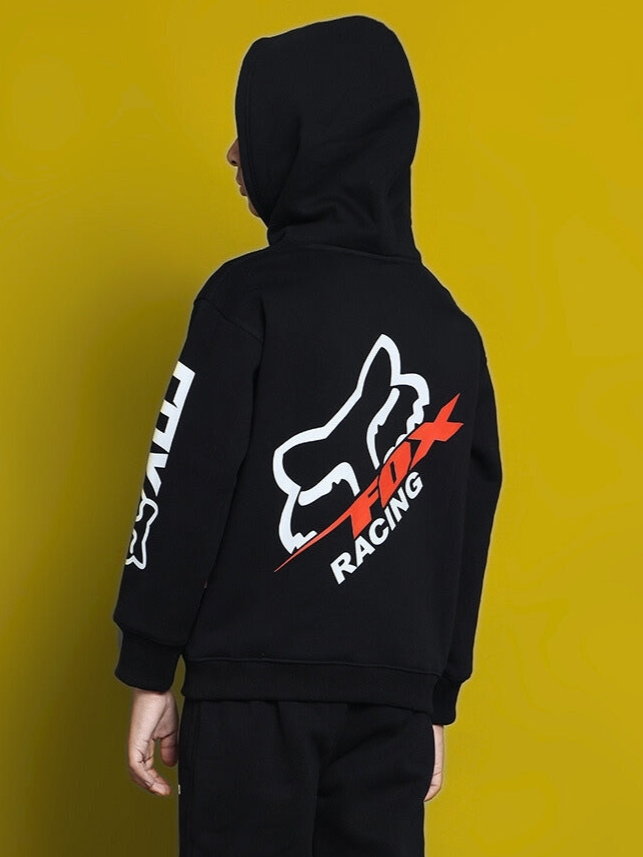 RACING FOX OVERSIZED HOODIE BOYS & GIRLS (BLACK)