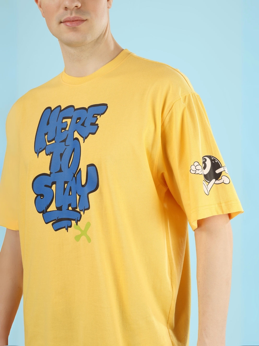 Here To Stay Over-Sized T-Shirt (Yellow)