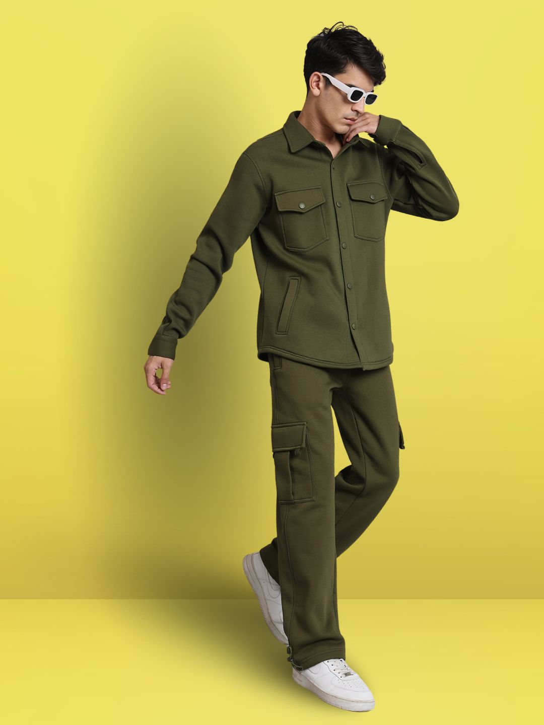 Olive Green Relaxed Fit Overshirt - Wearduds