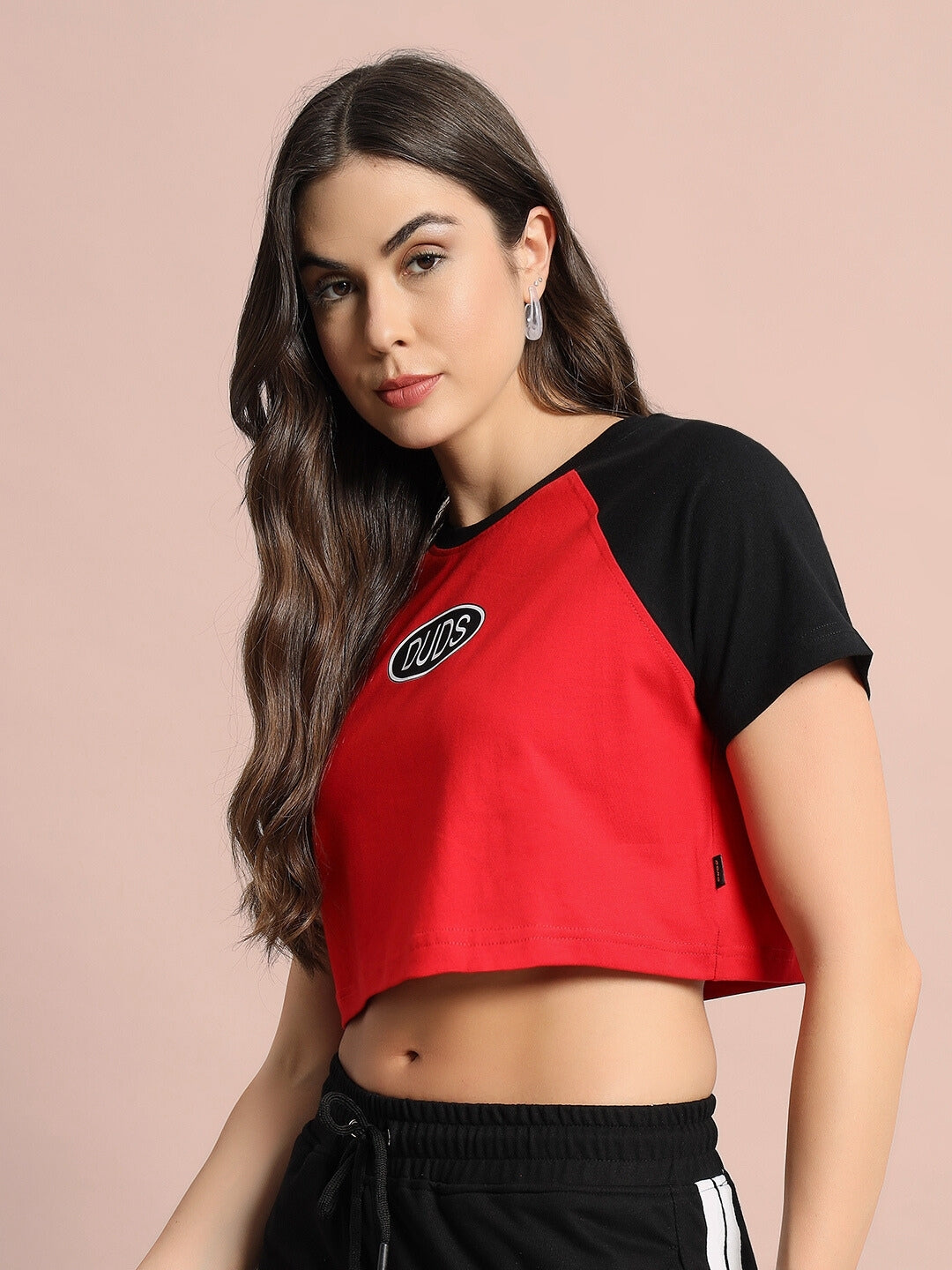 Challenger Raglan Crop-Top (Red Black)