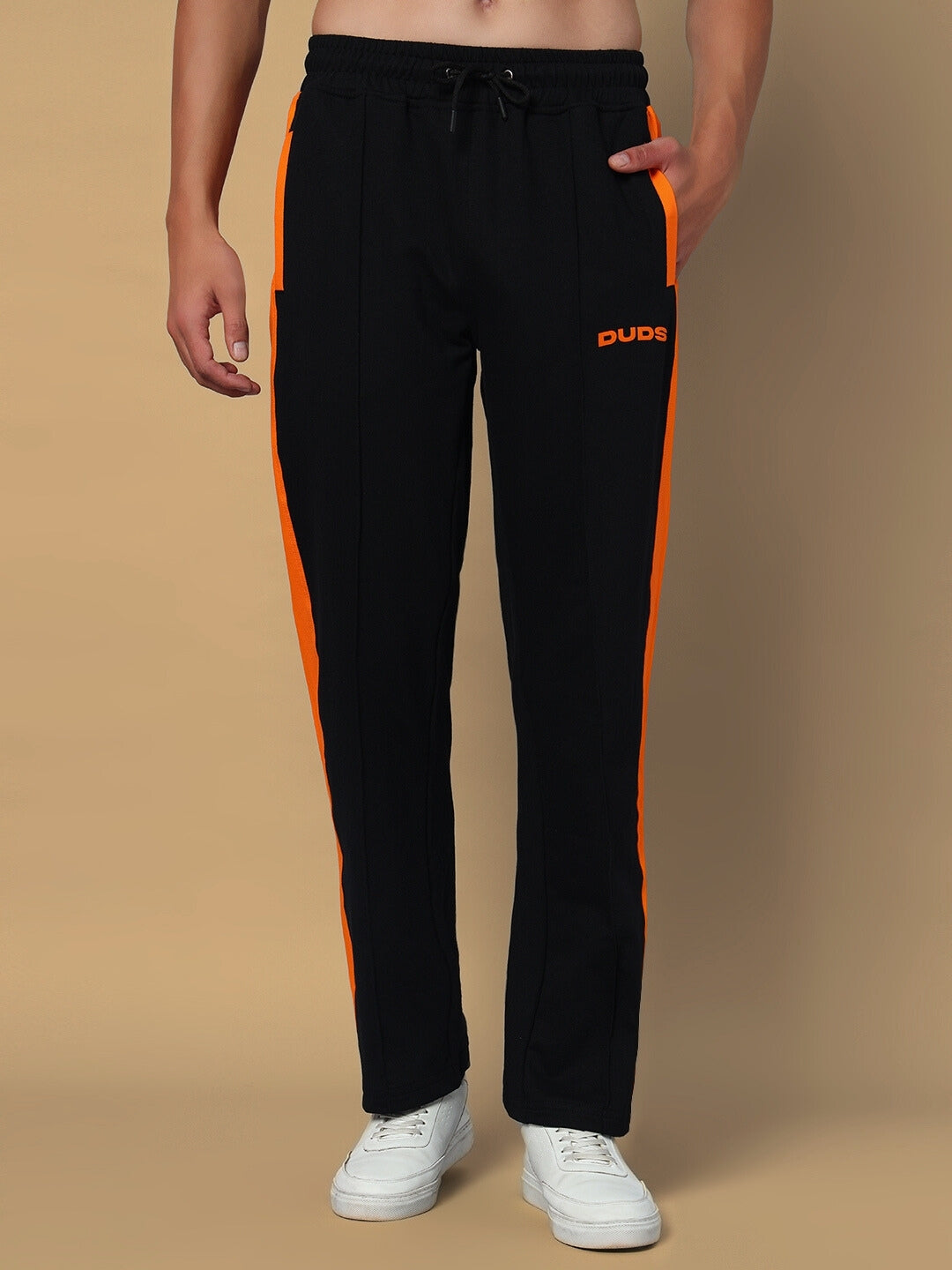 BREEZER SIDE CONTRAST JOGGERS (BLACK-ORANGE)