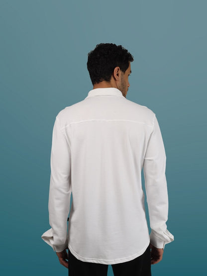 White Sporty Pique Shirt - Wearduds