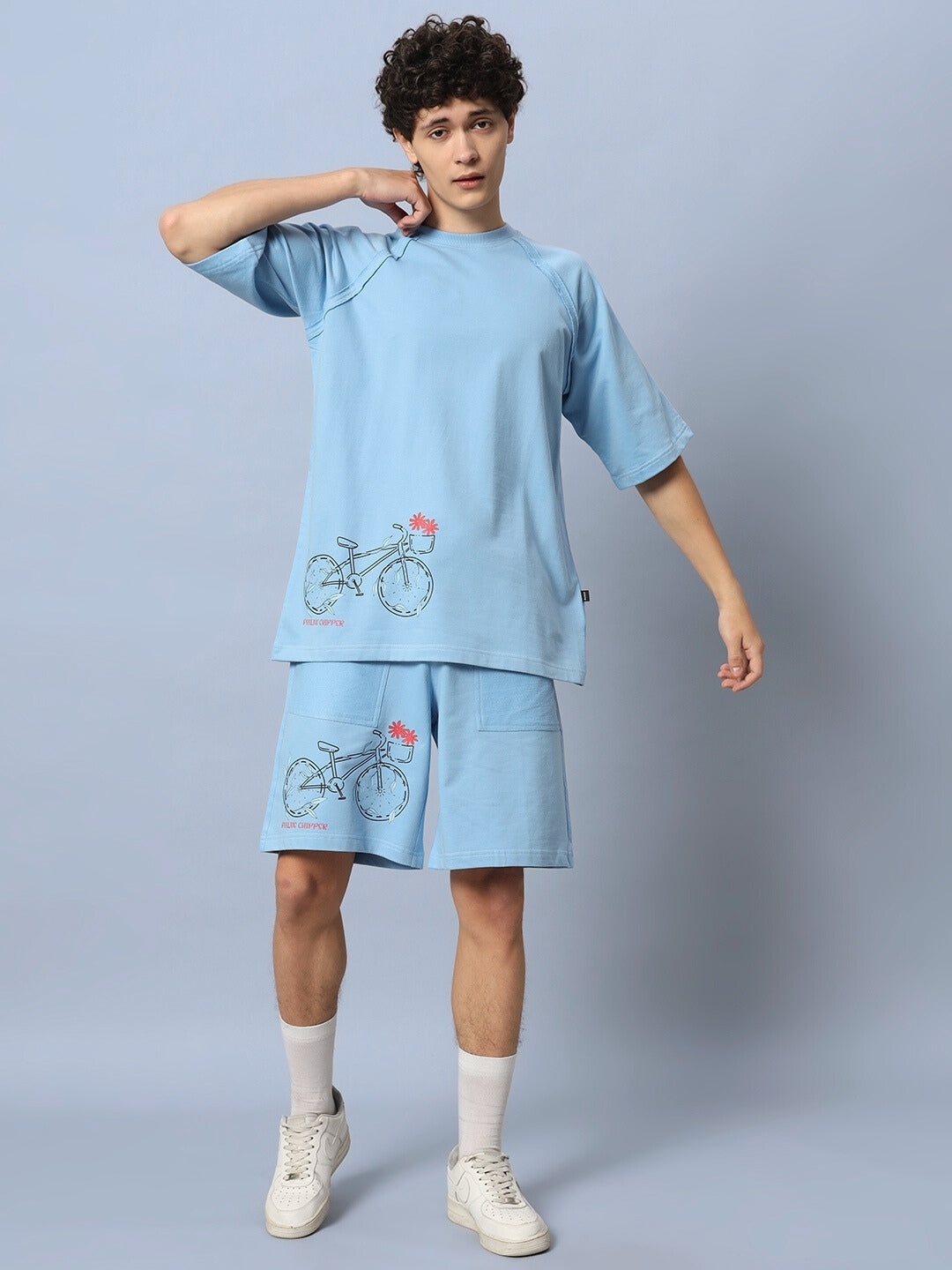 Enjoy The Ride Printed Co-Ord Set (Blue)