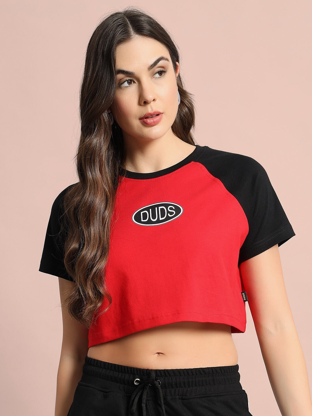 Challenger Raglan Crop-Top (Red Black)