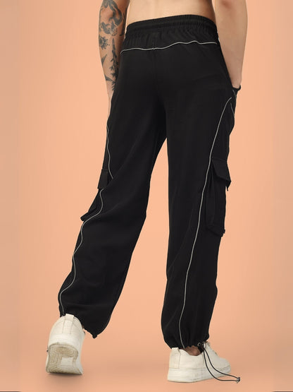 Ray Reflector Parachute Cargo Pants (Black)