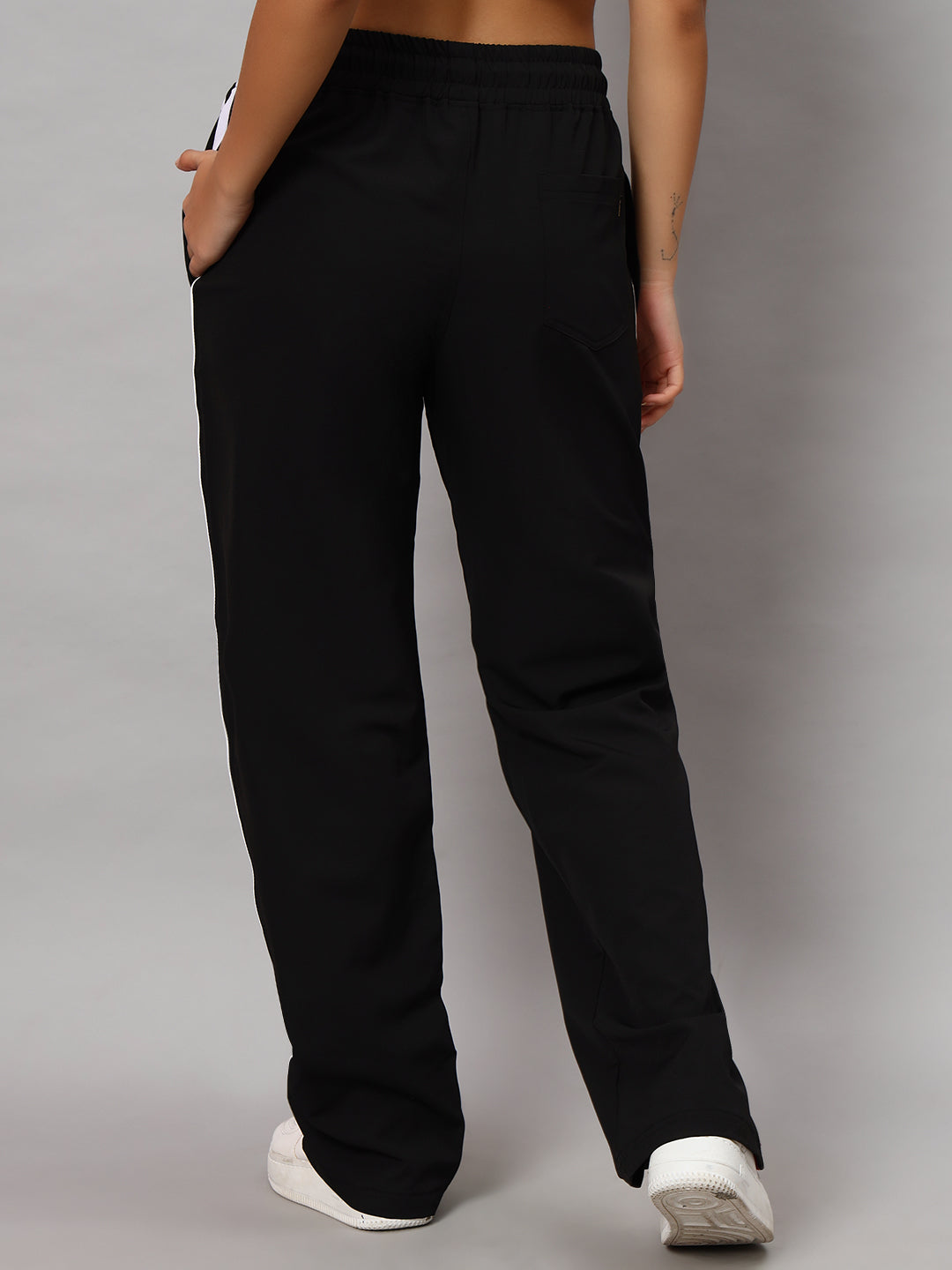 Women's String Parachute Cargo Pants (Black)