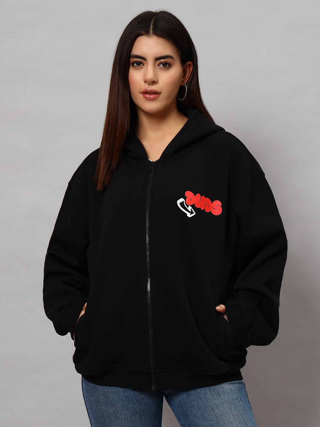 Women's Never Be Afraid Fleece Hoodie (Black)