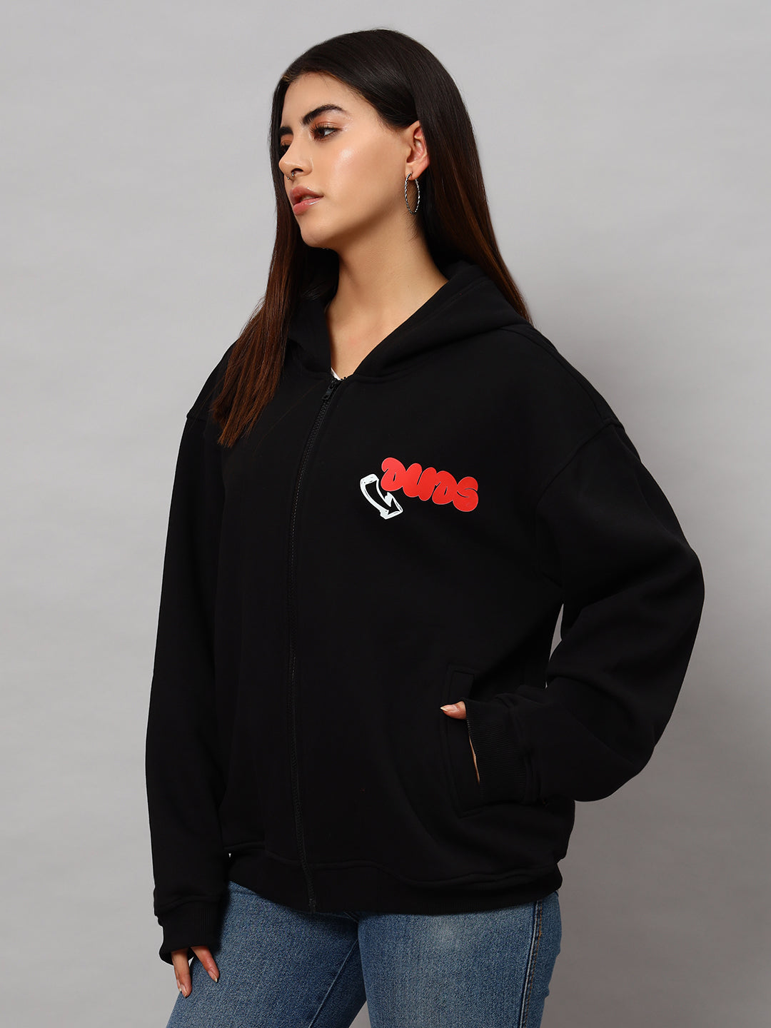 Women's Never Be Afraid Fleece Hoodie (Black)